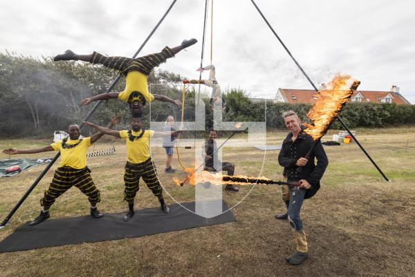 Picture by Sophie Rabey.  02-09-26.  Starlight Circus is back in Guernsey for the week, performing at L'erre Aerodrome.
Acts include the Tz Brothers, Katy Kartwheel and Kydd who performs a fire show.