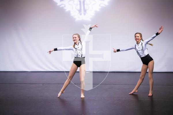 Picture By Peter Frankland. 28-01-23 Guernsey Festival of Dance 2023. Day 6 evening session. Duets - Theatre Under 13 (The Karen Collins Award with Duets - Classical Under 13 and Duets - Classical/Theatre Under 20). Amelie Ozanne and Annaliese Sanders - 1941