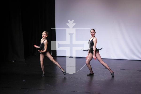 Picture By Peter Frankland. 28-01-23 Guernsey Festival of Dance 2023. Day 6 evening session. Duets - Theatre Under 13 (The Karen Collins Award with Duets - Classical Under 13 and Duets - Classical/Theatre Under 20). Beatrice Wilson and Lily Mongkonlum - On Broadway.