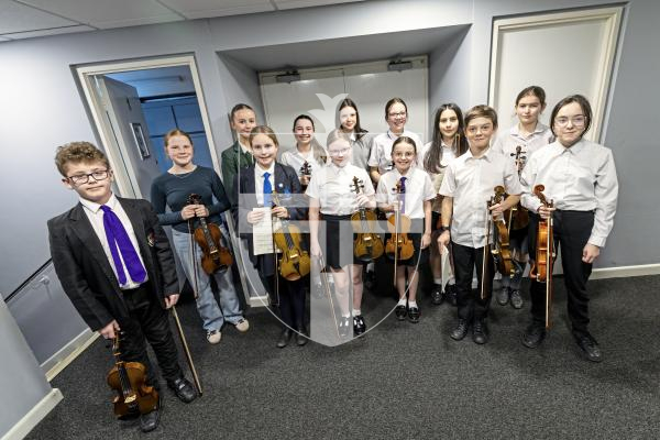 Picture by Sophie Rabey.  06-03-25.  Guernsey Eisteddfod 2025 at Beau Sejour. 
Thursday 6th March - Afternoon Session.  Class M042.  Violin Under 14.  (H De La Mare Cup).
All class competitors backstage.