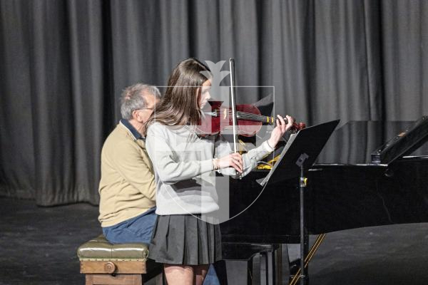 Picture by Sophie Rabey.  06-03-25.  Guernsey Eisteddfod 2025 at Beau Sejour. 
Thursday 6th March - Afternoon Session.  Class M042.  Violin Under 14.  (H De La Mare Cup).
Lucia Vizia - El Choclo