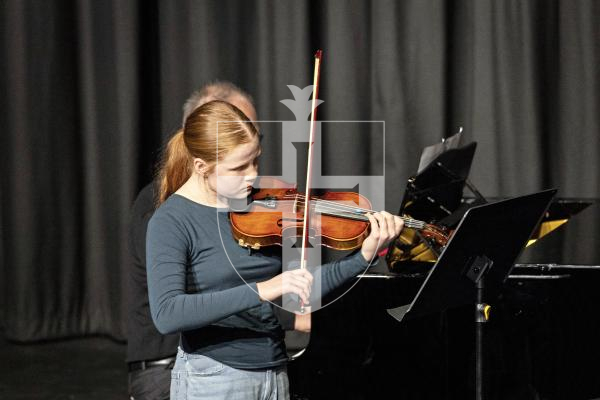 Picture by Sophie Rabey.  06-03-25.  Guernsey Eisteddfod 2025 at Beau Sejour. 
Thursday 6th March - Afternoon Session.  Class M042.  Violin Under 14.  (H De La Mare Cup).
Charlotte Miller - Showstopper