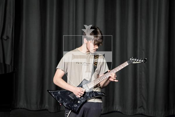 Picture by Sophie Rabey.  10-03-25.  Guernsey Eisteddfod 2025 at Beau Sejour. 
Monday 10th March - Afternoon Session.  
Class M068 - ELECTRIC GUITAR – OPEN (The Rock God Award\0
Dio Hamilton - The Trooper