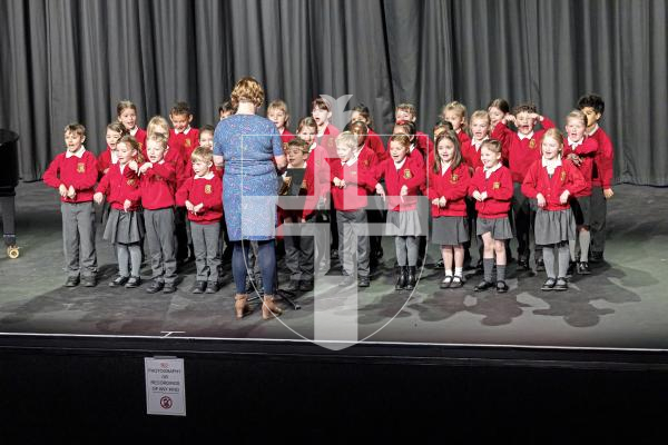 Picture by Sophie Rabey.  14-03-25.  Guernsey Eisteddfod 2025 at Beau Sejour. 
Friday 14th March - Morning Session.  
Class M208 - CHOIRS, INFANT SCHOOL AGE, UNISON SINGING (The Colleges Trophy)
Vauvert Primary School KS1 Choir - Gravity and Just Sing!