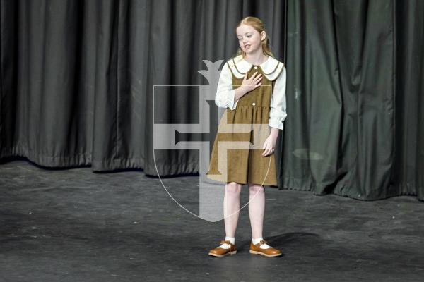 Picture by Peter Frankland. 17-03-25 Eisteddfod 2025 class 029. Character Study 11 and under 13 years. Olivia Le Tissier - Six Primroses Each.