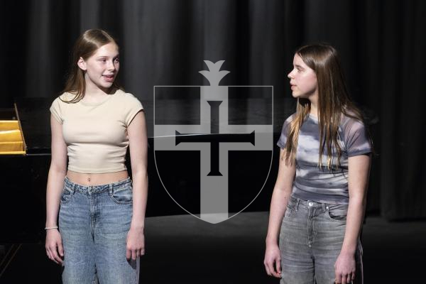 Picture by Peter Frankland. 06-03-26 Eisteddfod 2026 - Class M185 - Pop Song Duo/Trio/Quartet Under 15. Elodie Jager and Chloe Cherrett.
