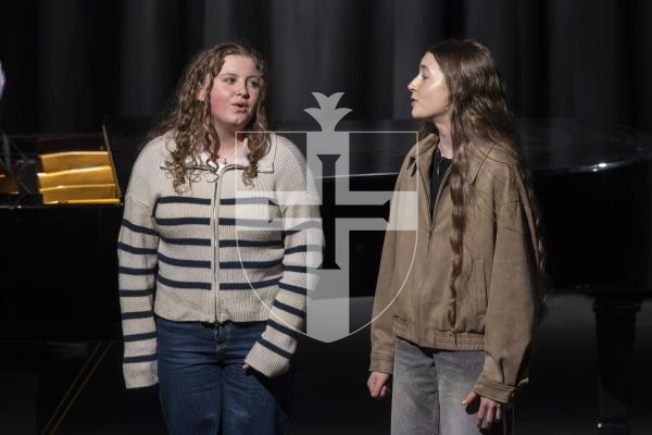 Picture by Peter Frankland. 06-03-26 Eisteddfod 2026 - Class M185 - Pop Song Duo/Trio/Quartet Under 15. Bea Wilson and Scarlett Stanford.
