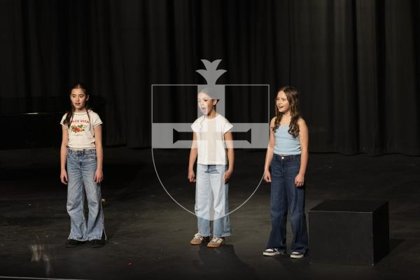 Picture by Sophie Rabey. 07–03-26.  Guernsey Eisteddfod 2026 at Beau Sejour.  Saturday 7th Morning Session.
M200 - SONGS FROM THE SHOWS UNDER 12.
Alexa Grime, Olivia Vidamour and Mina Chick - When You Believe from The Prince of Egypt.