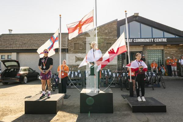 Picture by Sophie Rabey.  16-07-25.  ISLAND GAMES 2025 in Orkney.  
Cycling Road Race - Women won team Gold.