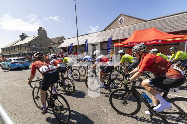 Picture by Sophie Rabey.  18-07-25.  ISLAND GAMES 2025 in Orkney.  
Cycling Town Crit Womens.