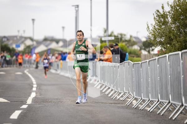 Picture by Sophie Rabey.  18-07-25.  ISLAND GAMES 2025 in Orkney.  
Mens Half Marathon.  Sammy Galpin, James Priest and Ethan Woodhead raced for Guernsey.