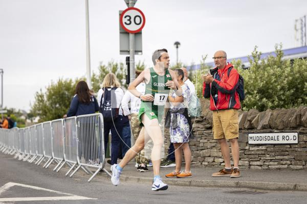 Picture by Sophie Rabey.  18-07-25.  ISLAND GAMES 2025 in Orkney.  
Mens Half Marathon.  Sammy Galpin, James Priest and Ethan Woodhead raced for Guernsey.