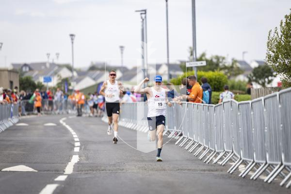 Picture by Sophie Rabey.  18-07-25.  ISLAND GAMES 2025 in Orkney.  
Mens Half Marathon.  Sammy Galpin, James Priest and Ethan Woodhead raced for Guernsey.