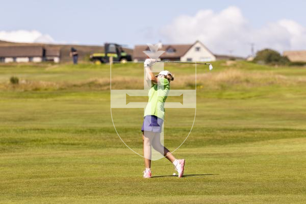 Picture by Sophie Rabey.  16-07-25.  ISLAND GAMES 2025 in Orkney.  
Womens Golf at Orkney Golf Club.
Chloe Gaudion.