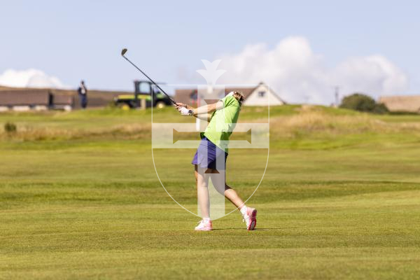 Picture by Sophie Rabey.  16-07-25.  ISLAND GAMES 2025 in Orkney.  
Womens Golf at Orkney Golf Club.
Chloe Gaudion.