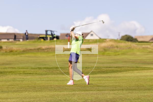 Picture by Sophie Rabey.  16-07-25.  ISLAND GAMES 2025 in Orkney.  
Womens Golf at Orkney Golf Club.
Chloe Gaudion.
