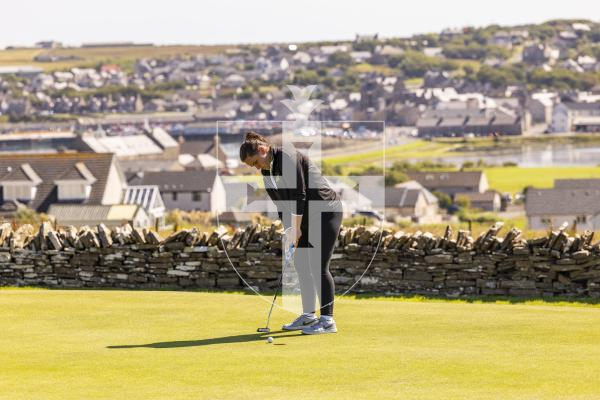 Picture by Sophie Rabey.  16-07-25.  ISLAND GAMES 2025 in Orkney.  
Womens Golf at Orkney Golf Club.
Lily McNeela.