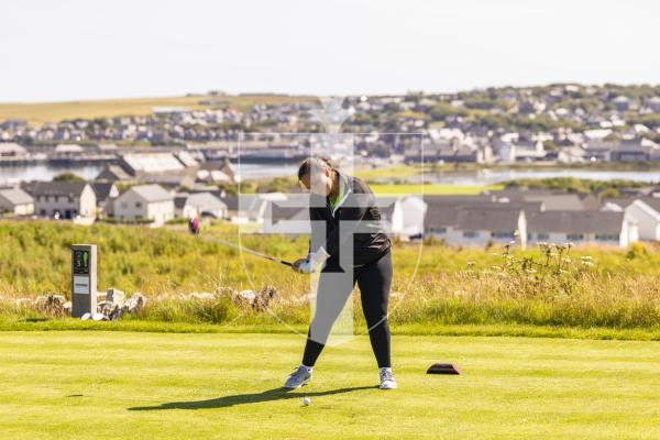 Picture by Sophie Rabey.  16-07-25.  ISLAND GAMES 2025 in Orkney.  
Womens Golf at Orkney Golf Club.
Lily McNeela.