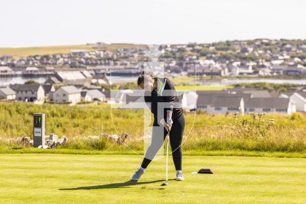 Picture by Sophie Rabey.  16-07-25.  ISLAND GAMES 2025 in Orkney.  
Womens Golf at Orkney Golf Club.
Lily McNeela.