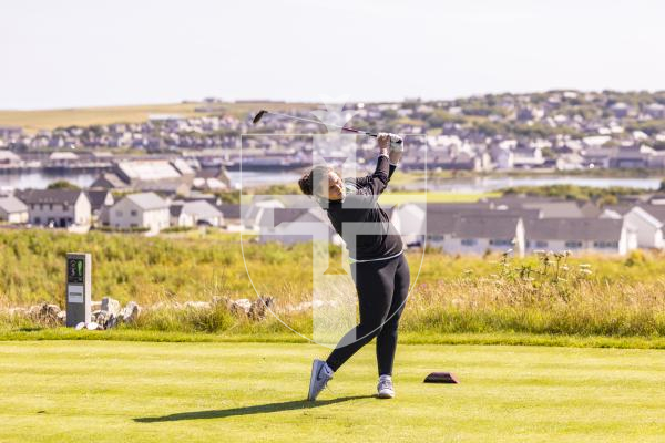 Picture by Sophie Rabey.  16-07-25.  ISLAND GAMES 2025 in Orkney.  
Womens Golf at Orkney Golf Club.
Lily McNeela.