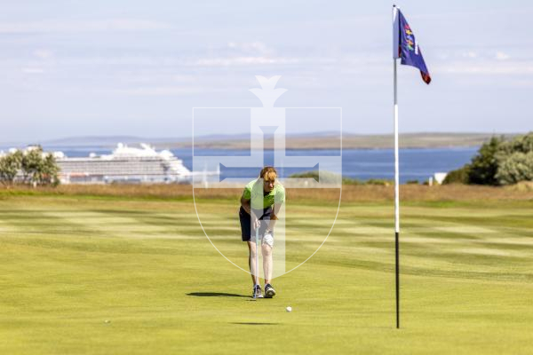 Picture by Sophie Rabey.  16-07-25.  ISLAND GAMES 2025 in Orkney.  
Womens Golf at Orkney Golf Club.
Sally Ingrouille.