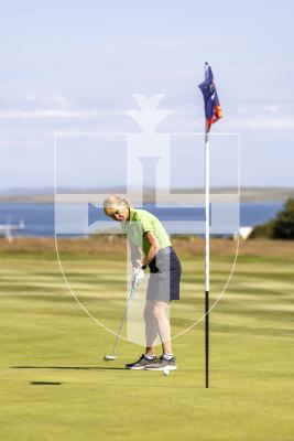 Picture by Sophie Rabey.  16-07-25.  ISLAND GAMES 2025 in Orkney.  
Womens Golf at Orkney Golf Club.
Sally Ingrouille.