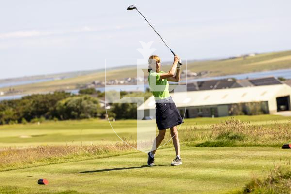 Picture by Sophie Rabey.  16-07-25.  ISLAND GAMES 2025 in Orkney.  
Womens Golf at Orkney Golf Club.
Sally Ingrouille.