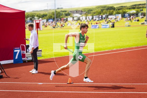 Picture by Sophie Rabey.  18-07-25.  ISLAND GAMES 2025 in Orkney.  
Athletics - Mens 4 x 100m Relay.