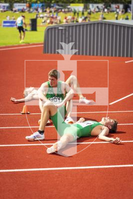 Picture by Sophie Rabey.  18-07-25.  ISLAND GAMES 2025 in Orkney.  
Athletics - Mens 4 x 100m Relay.