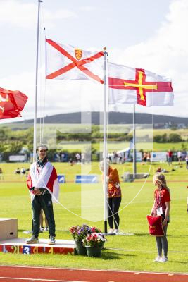 Picture by Sophie Rabey.  18-07-25.  ISLAND GAMES 2025 in Orkney.  Athletics - Gian-Luca Robilliard won Bronze in the Mens 800m