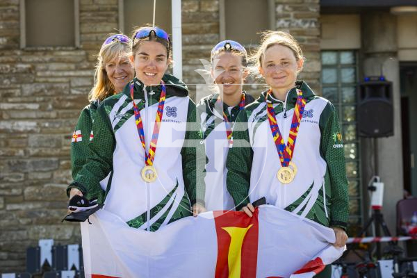 Picture by Sophie Rabey.  16-07-25.  ISLAND GAMES 2025 in Orkney.  
Cycling Road Race - Women won team Gold.