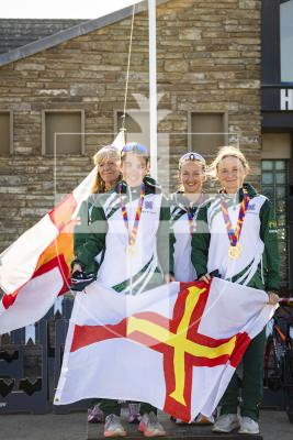 Picture by Sophie Rabey.  16-07-25.  ISLAND GAMES 2025 in Orkney.  
Cycling Road Race - Women won team Gold.