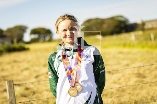 Picture by Sophie Rabey.  16-07-25.  ISLAND GAMES 2025 in Orkney.  
Cycling Road Race - Womens.
Pippa Inderwick won individual Gold.