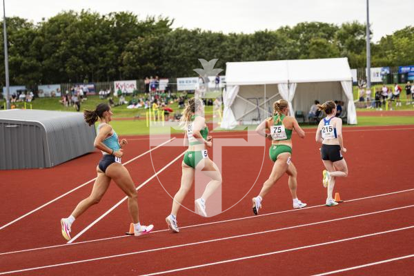 Picture by Sophie Rabey.  16-07-25.  ISLAND GAMES 2025 in Orkney.  
5000m Women - Eloise Scholes and Nicole Petit raced for Guernsey and Emma Etheredge for Alderney.