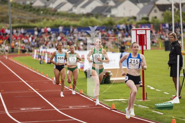 Picture by Sophie Rabey.  16-07-25.  ISLAND GAMES 2025 in Orkney.  
5000m Women - Eloise Scholes and Nicole Petit raced for Guernsey and Emma Etheredge for Alderney.