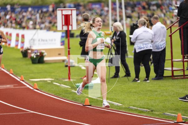 Picture by Sophie Rabey.  16-07-25.  ISLAND GAMES 2025 in Orkney.  
5000m Women - Eloise Scholes and Nicole Petit raced for Guernsey and Emma Etheredge for Alderney.