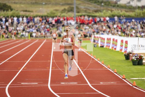 Picture by Sophie Rabey.  16-07-25.  ISLAND GAMES 2025 in Orkney.  
5000m Women - Eloise Scholes and Nicole Petit raced for Guernsey and Emma Etheredge for Alderney.