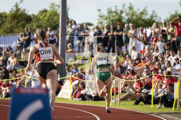 Picture by Sophie Rabey.  17-07-25.  ISLAND GAMES 2025 in Orkney.  
4 x 100m Relay Women