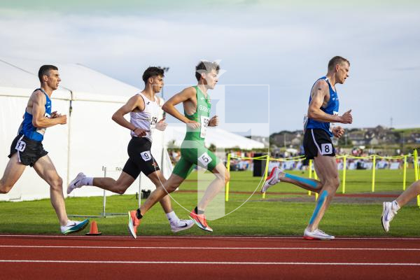 Picture by Sophie Rabey.  17-07-25.  ISLAND GAMES 2025 in Orkney.  
Athletics - Mens 5000m - Chris Bain took Gold for Guernsey.