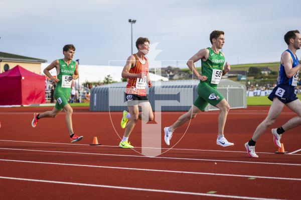 Picture by Sophie Rabey.  17-07-25.  ISLAND GAMES 2025 in Orkney.  
Athletics - Mens 5000m - Chris Bain took Gold for Guernsey.