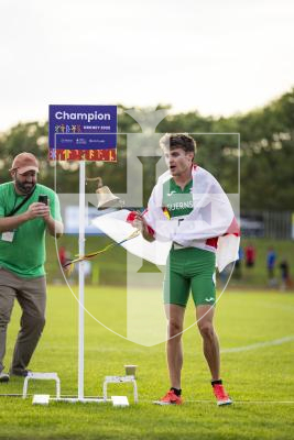Picture by Sophie Rabey.  17-07-25.  ISLAND GAMES 2025 in Orkney.  
Athletics - Mens 5000m - Chris Bain took Gold for Guernsey.