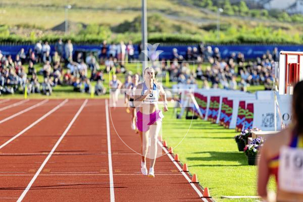 Picture by Sophie Rabey.  15-07-25.  ISLAND GAMES 2025 in Orkney.  
Athletics - Womens 1500m.
Emma Etheredge from Aldernsey.