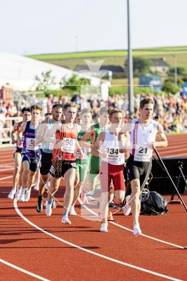Picture by Sophie Rabey.  15-07-25.  ISLAND GAMES 2025 in Orkney.  
Athletics - Mens 1500m.
Chris Bain.