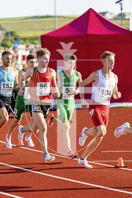 Picture by Sophie Rabey.  15-07-25.  ISLAND GAMES 2025 in Orkney.  
Athletics - Mens 1500m.
Chris Bain.