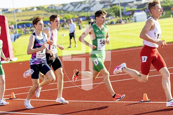 Picture by Sophie Rabey.  15-07-25.  ISLAND GAMES 2025 in Orkney.  
Athletics - Mens 1500m.
Chris Bain.