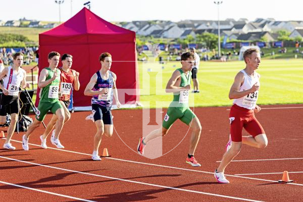 Picture by Sophie Rabey.  15-07-25.  ISLAND GAMES 2025 in Orkney.  
Athletics - Mens 1500m.
Chris Bain.