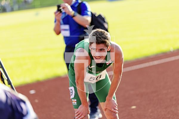 Picture by Sophie Rabey.  15-07-25.  ISLAND GAMES 2025 in Orkney.  
Athletics - Mens 1500m.
Richard Bartram.