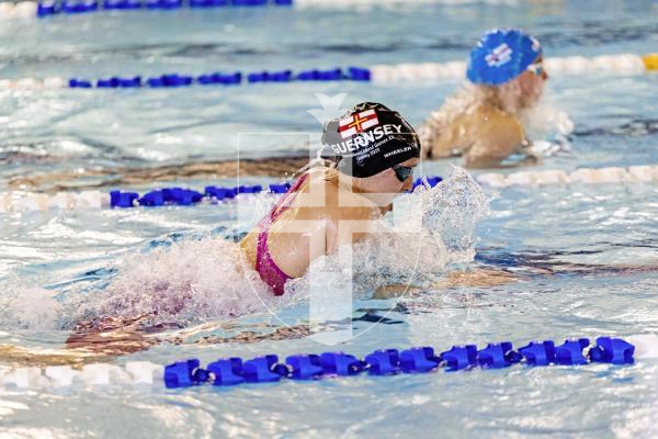 Picture by Sophie Rabey.  15-07-25.  ISLAND GAMES 2025 in Orkney.  
Swimming - Womens 4 x 50m Medley Relay.  
Oriana Wheeler.