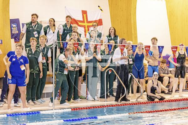 Picture by Sophie Rabey.  15-07-25.  ISLAND GAMES 2025 in Orkney.  
Swimming - Womens 4 x 50m Medley Relay.