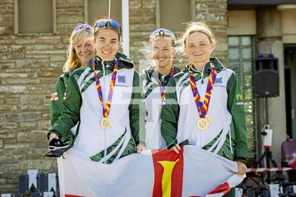 Picture by Sophie Rabey.  16-07-25.  ISLAND GAMES 2025 in Orkney.  
Cycling Road Race - Women won team Gold.